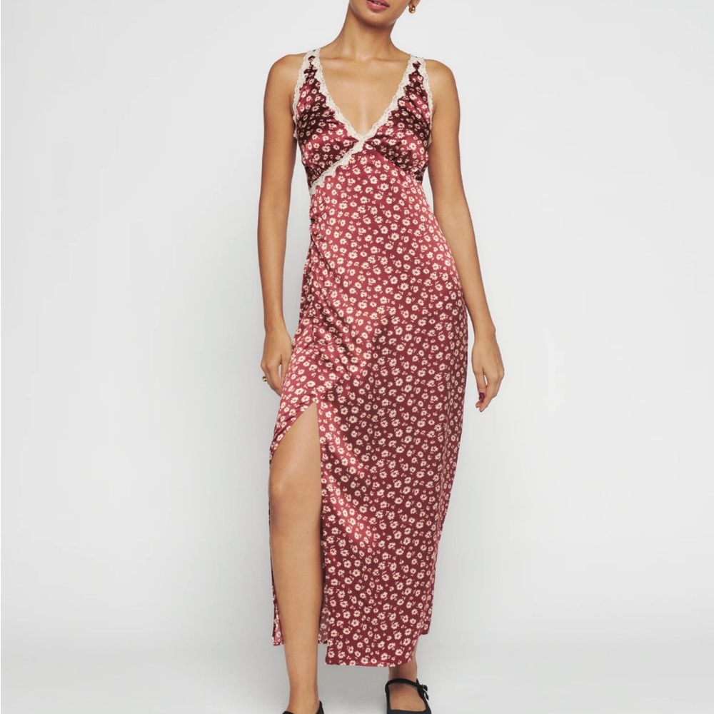 Reformation Hennaley Silk Dress